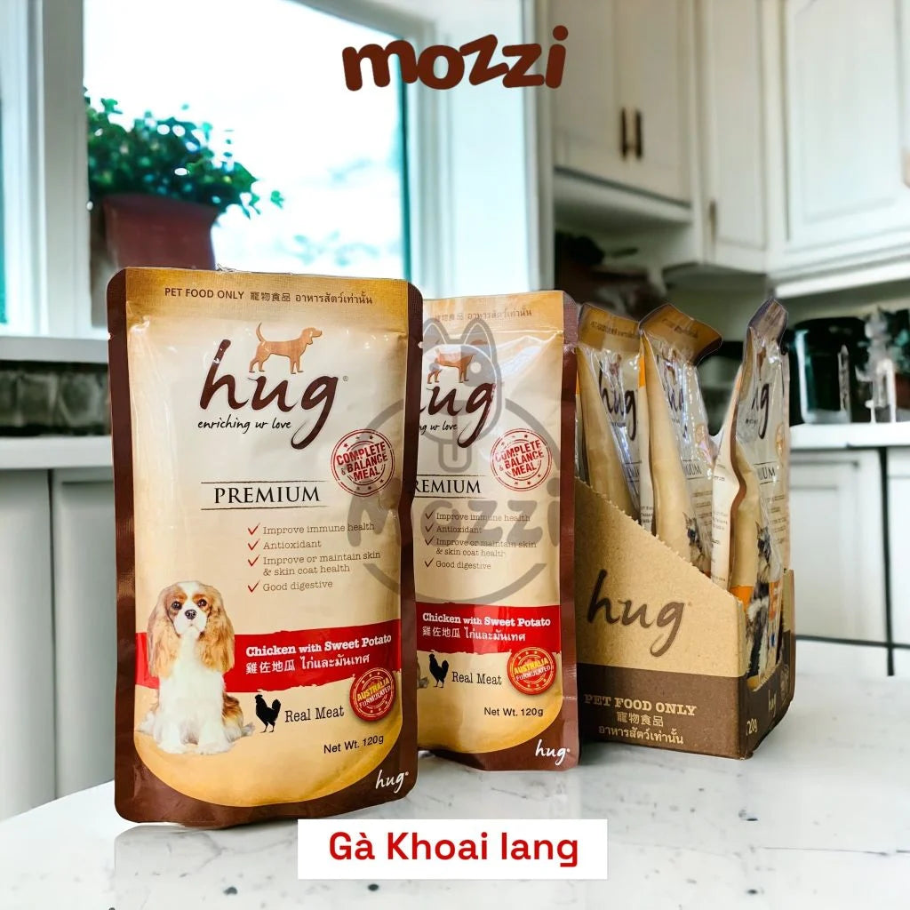 [Chó] Pate & thức ăn ướt Pate Hug gói - Thịt & rau củ (120gr)