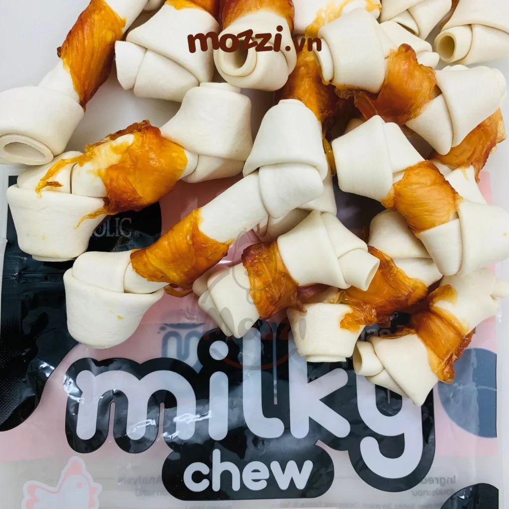 [Chó] Bánh thưởng ăn vặt Snack Milky Chew gà bọc xương sữa dê mềm - Gà bọc xương sữa dê (Gói lẻ)