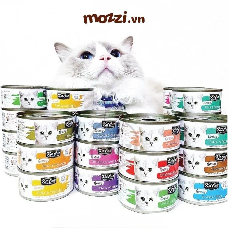 [Mèo] Pate & thức ăn ướt KitCat Pate lon gravy cho mèo - Sốt gravy (80gr)