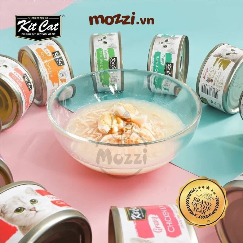 [Mèo] Pate & thức ăn ướt KitCat Pate lon gravy cho mèo - Sốt gravy (80gr)