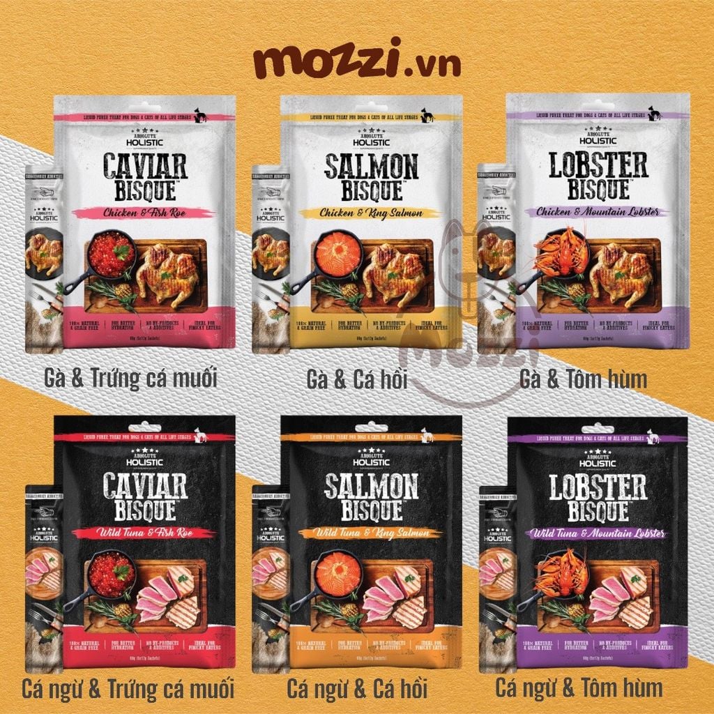 [Chó & Mèo] Bánh thưởng ăn vặt Súp thưởng Absolute Holistic Bisque - Súp thưởng (5 thanh)
