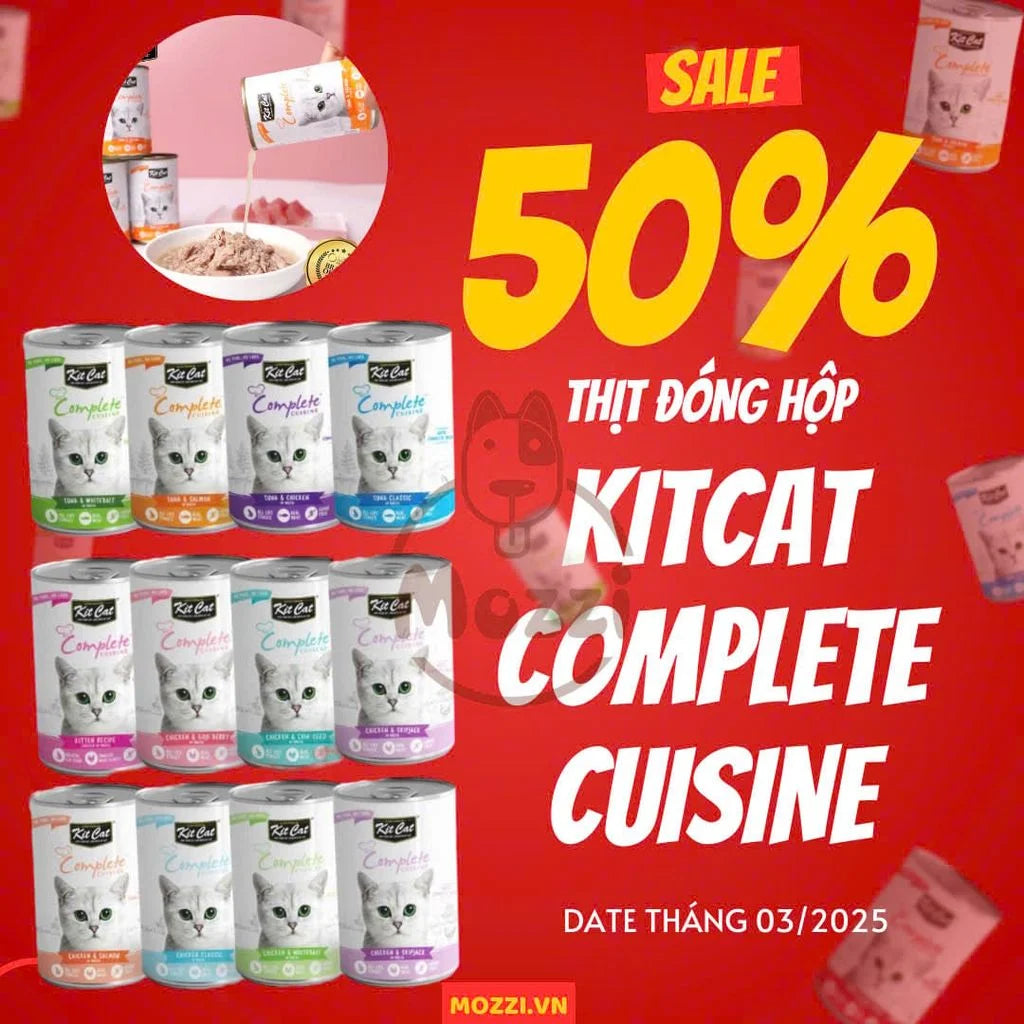 [Mèo] Pate & thức ăn ướt KitCat Complete Cuisine Pate lon cho mèo - Truyền thống (80gr)