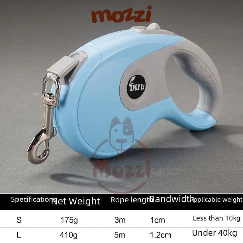 [Chó & Mèo] Vòng cổ - dây dắt Dây dắt kéo tự động Diil - Đen (3m - 5m)