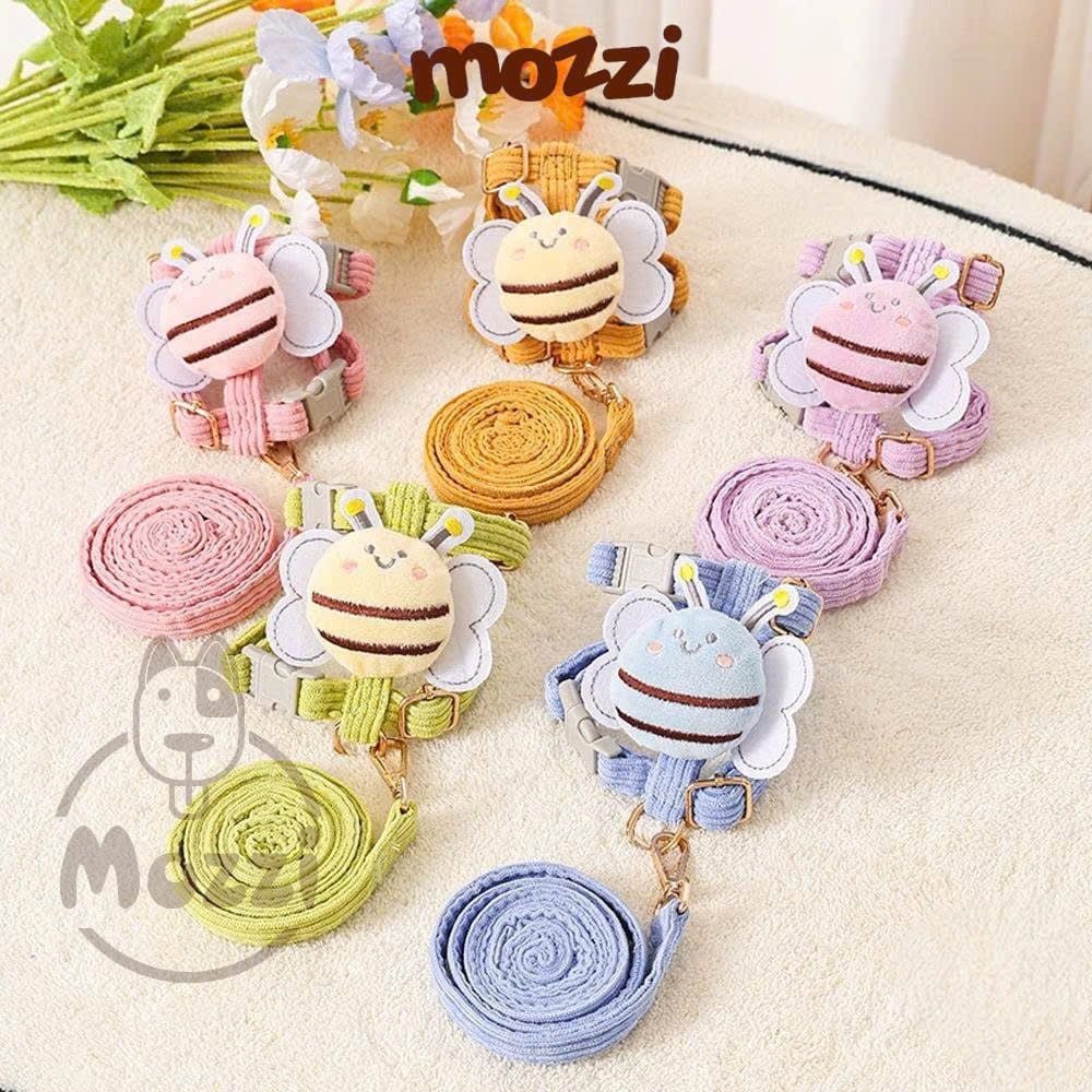 [Chó & Mèo] Vòng cổ - dây dắt Dây dắt yếm cổ ngực hình ong (size 2-5kg) - Họa tiết ong (-)