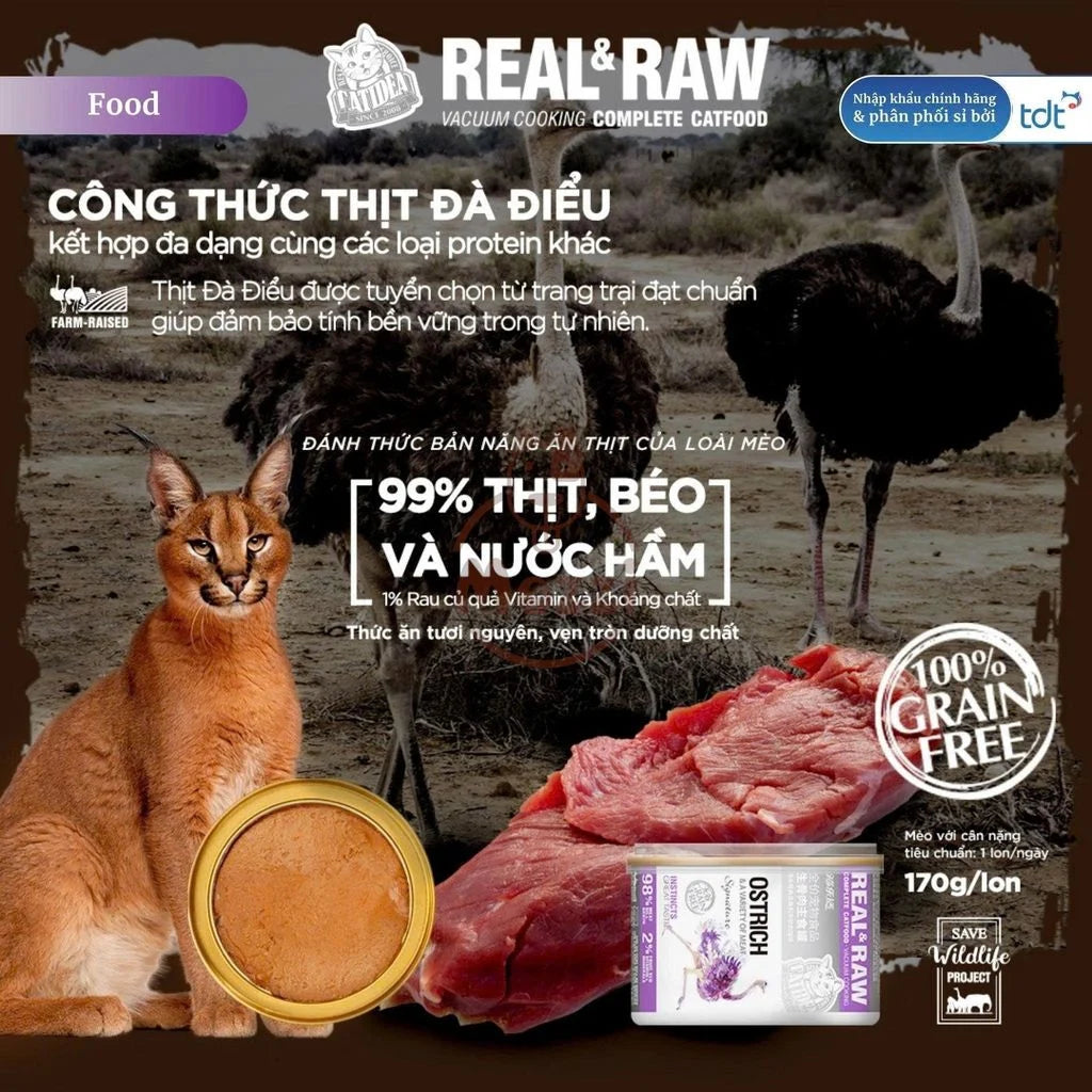 [Mèo] Pate & thức ăn ướt Pate thịt tươi Catidea Real and Raw cao cấp cho mèo - Thịt tươi cao cấp (70gr)